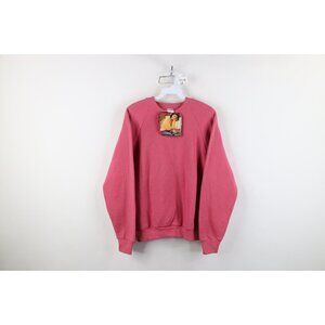 Deadstock Vtg 90s Streetwear Womens Medium Blank Crewneck Sweatshirt Pink USA